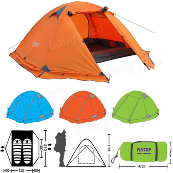 Outdoor 1-2 pessoas Camping Tent Double Layer Rainproof Windproof Sunshade Canopy 